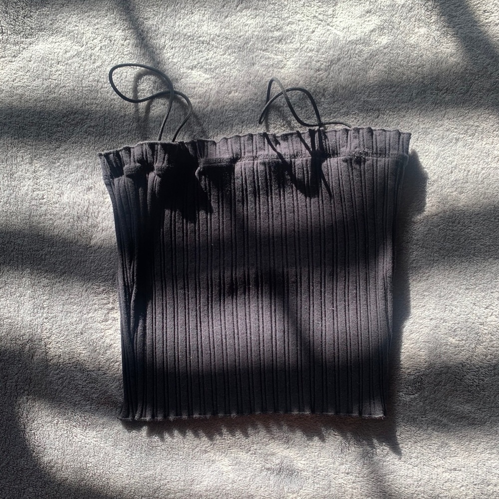 black tube top with straps